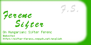 ferenc sifter business card